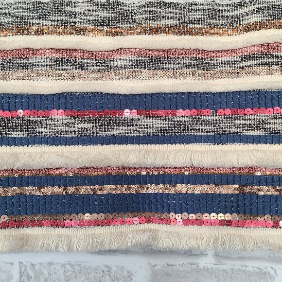 Anthropologie Moulinette Soeurs Ernie Beaded Fringe Mini Skirt Boho Artsy 6 - Picture 3 of 7